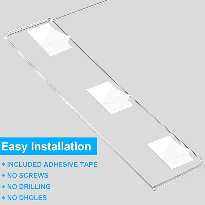 EHWINE 8 Pack 11x17 Wall Mount Acrylic Sign Holder,Horizontal Wall Signs Photo Menu Flyer Display Holders, Plastic Clear Acrylic Frames for Office Home Hotel Business Store (with Adhesive Tape)