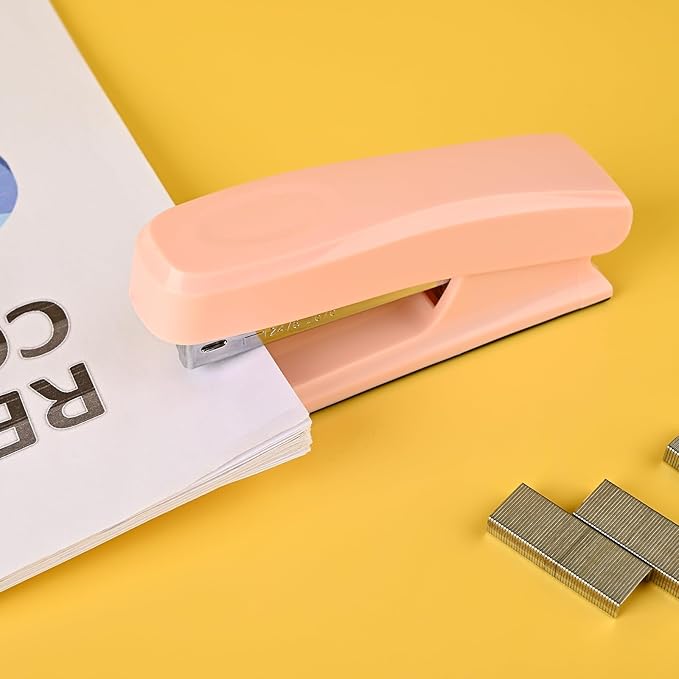 Temiary Staplers for Desk with 2000 Staples Standard, Jam Free, Reduced Effort, Stapler for School Office Home Supplies (Pink)