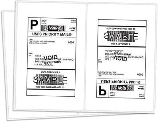 BESTEASY Round Corner Half Sheet Self Adhesive Shipping Labels for Laser and Ink Jet Printers, White Blank (4000 Sheets, 8000 Labels)