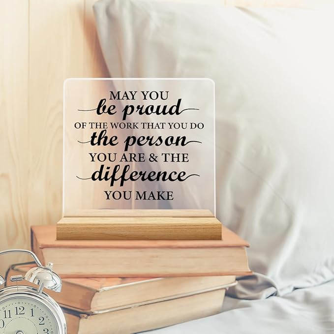 Thank You Gifts for Women Men, Appreciation Gifts for Coworkers Boss Leader Teacher Mentor Coach, New Job Gift, Coworker Acrylic Desk Sign Decor