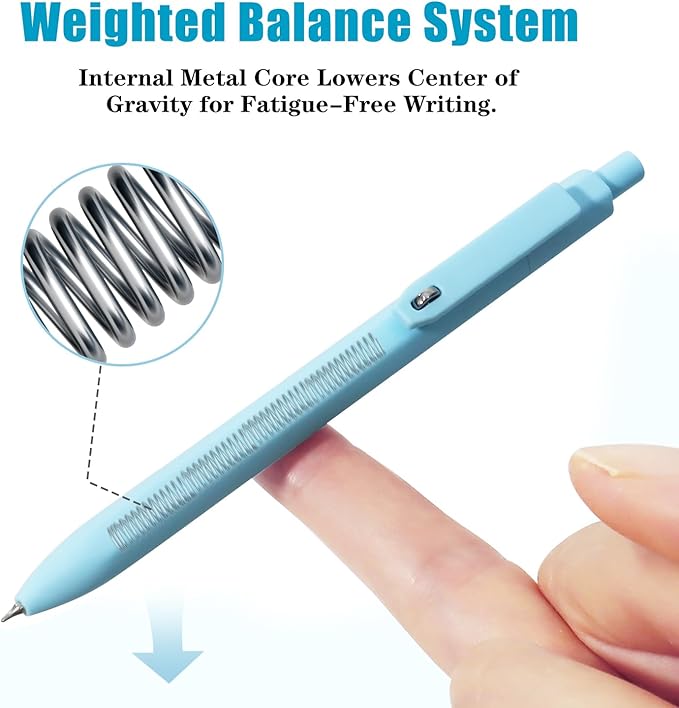 Vitoler Pens, 8pcs Cute Color Gel Pens, 0.5mm Black Ink Pens Fine Point Smooth Writing Pens for Women/Nurse Gift School Office Desk Accessories Supplies