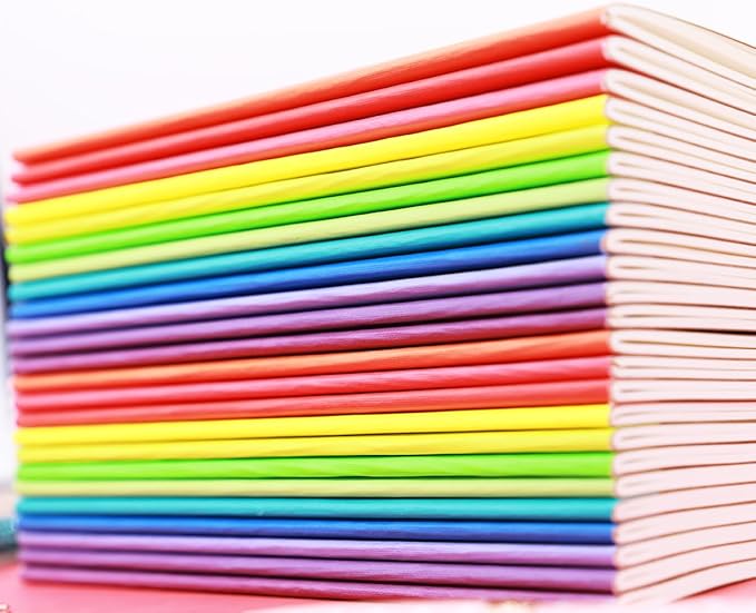 48 Pack A5 Kraf Notebooks Lined Journal Bulk Writing Diary Subject Notebooks Planner with Thick Paper, 60 Pages, 30 Sheets, 8.3x5.5 inch