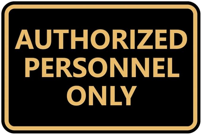 Signs ByLITA Classic Framed Authorized Personnel Only Sign (Black Gold) - Medium 2 Pack
