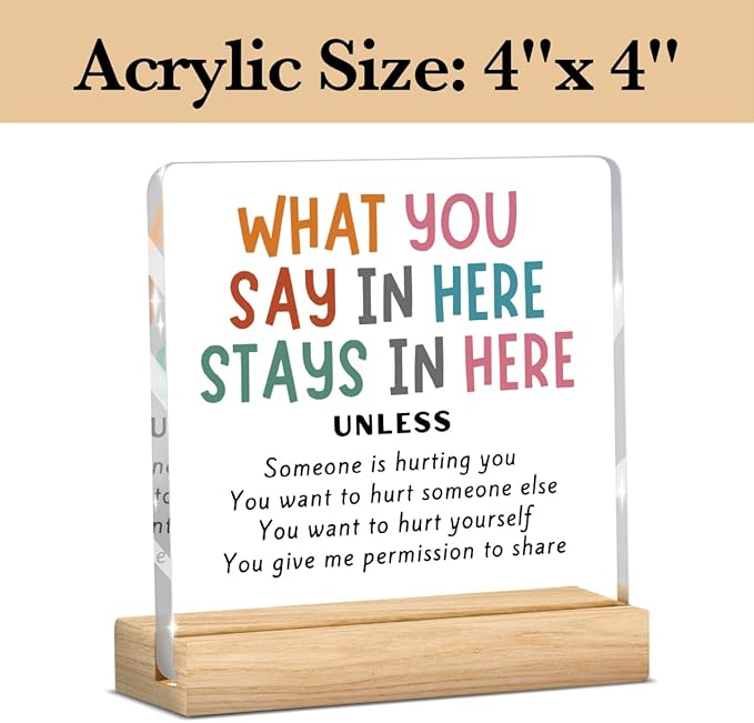 Therapy Office Decor Therapist Office Decor Mental Health Gifts Therapist Gifts School Counselor Gifts Therapist Gifts for Women Psychology Gifts, Cute Humor Counseling Office Acrylic Desk Decor