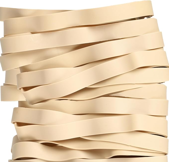 Rubber Bands Size#107 Heavy Duty Big Wide rubber band 30PCS Elastic Bands for Office Supply Trash Can File Folders Litter Box Rubber Bands (Light brown)