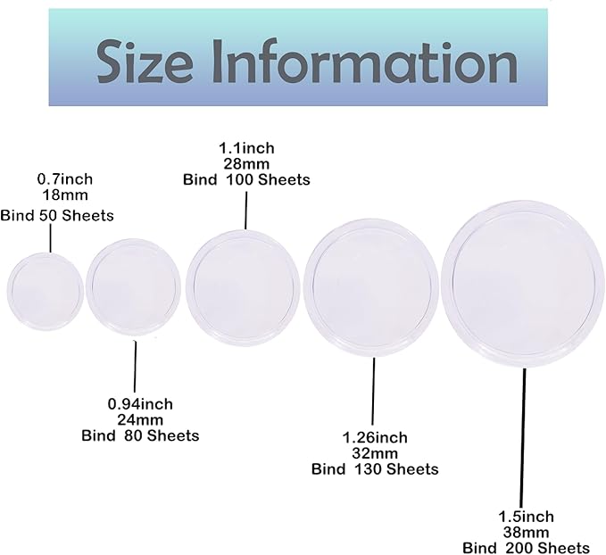 100pcs Discbound Notebook Discs DIY Planner Accessories fits for Tul,Levenger,Arc,Happy Planner,Talia(Super Clear,1.1inch/28mm)