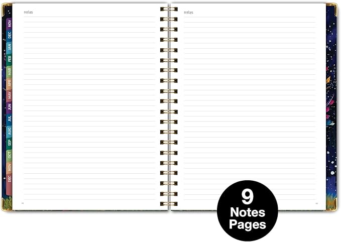 HARDCOVER 2026 Planner, 8.5"x11": 14 Months (November 2025 - December 2026), Daily Weekly Monthly Planner, Yearly Agenda, Bookmark, Pocket Folder and Sticky Note Set (Black Tree Seasons)