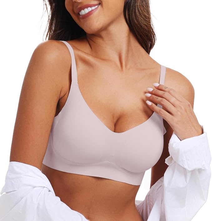OEAK Womens Wireless Bras Comfortable Push Up Bra No Underwire Bra Full Support Lift Bralette Everyday Seamless Tshirt Bras