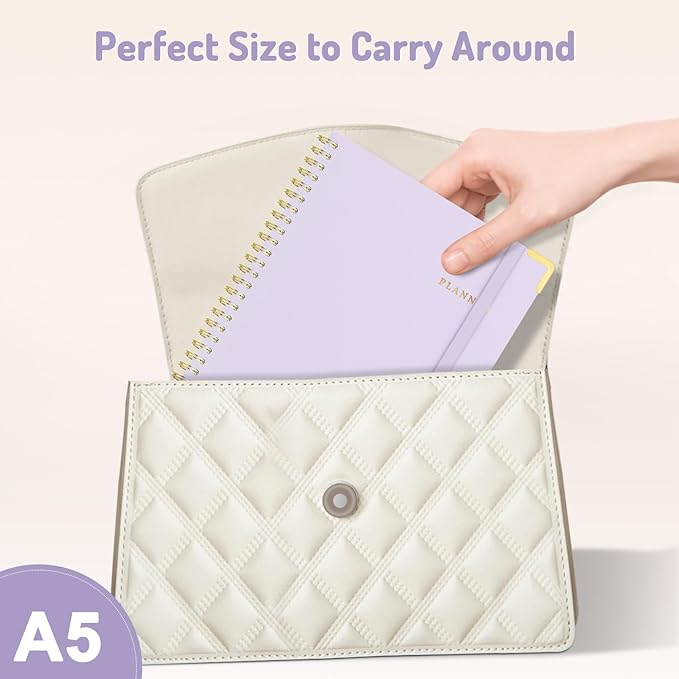 2026 Planner, Forvencer Calendar Planner Weekly and Monthly, January 2026-December 2026, 6" X 8", Hardcover Agenda Book with Tabs, Cute Daily Journal Planning with Inner Pocket, Home College Organizer Notebook for Office School Supplies, A5, Purple