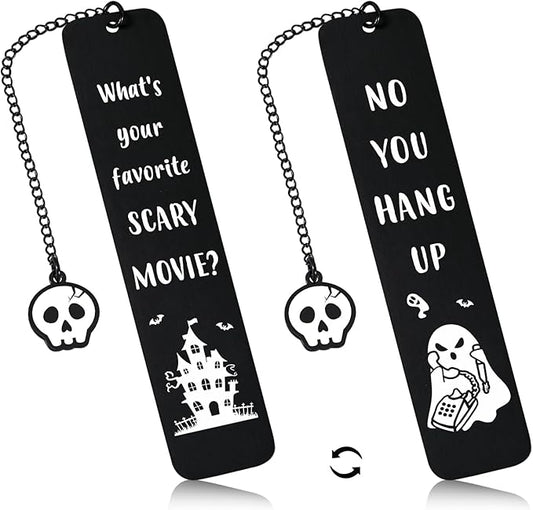 Horror Bookmarks, Scream Merch, Gothic Bookmarks, Ghostface Wicked Merch, Horror Movie Merchandise,Spooky Bookmark Gifts for College Girls, Horror Lovers Gifts, Black Book Marks for Reading Women Men