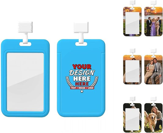 Custom Id Badge Holder Customizable Personalized Id Card with Photo Logo for Employee Work Office Staff Name Tag