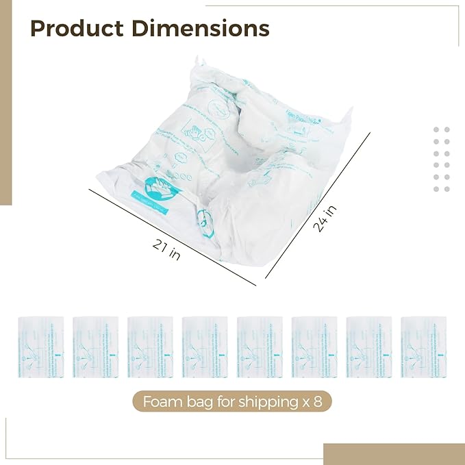 Foam Bags For Shipping 8 PCS 20×24 Inch, Handy Temperature-Activated Expanding Pouches, Instant Pack Quick Packaging - Protective Parcel Solution