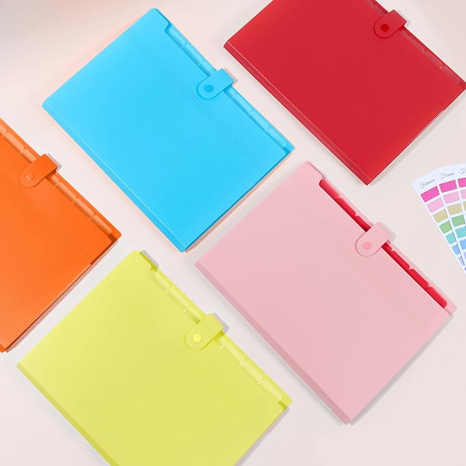 Forvencer Expanding File Folder with 8 Pocket, Letter Size Accordion File Organizer, Portable Folders for Documents, Cute Paper Organizer, Filling Products for School Office Supplies, A4 Size, Orange