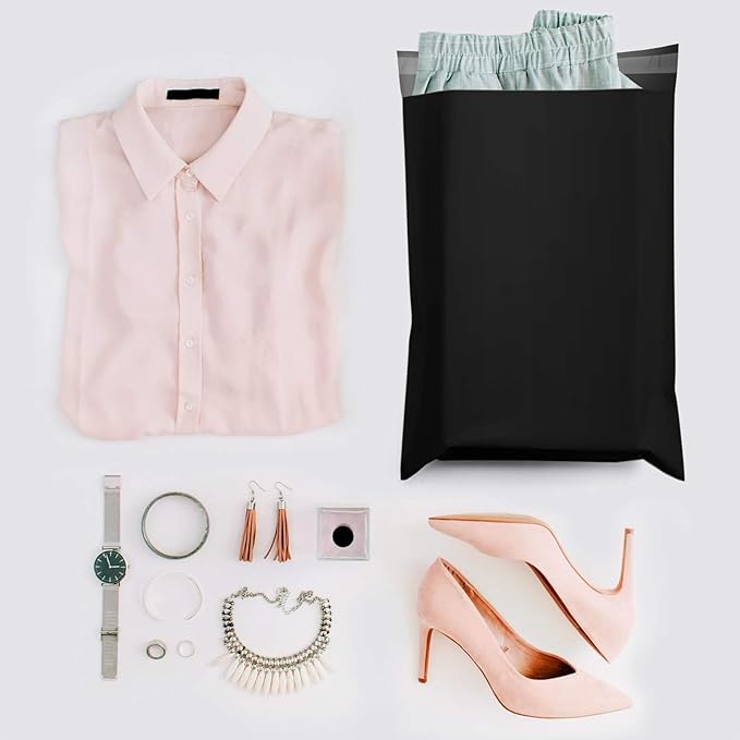 Metronic Poly Mailers 12x15.5 Envelope Mailers 100pack Shipping Bags with Self Adhesive Waterproof and Tear-Proof Postal Bags in Black