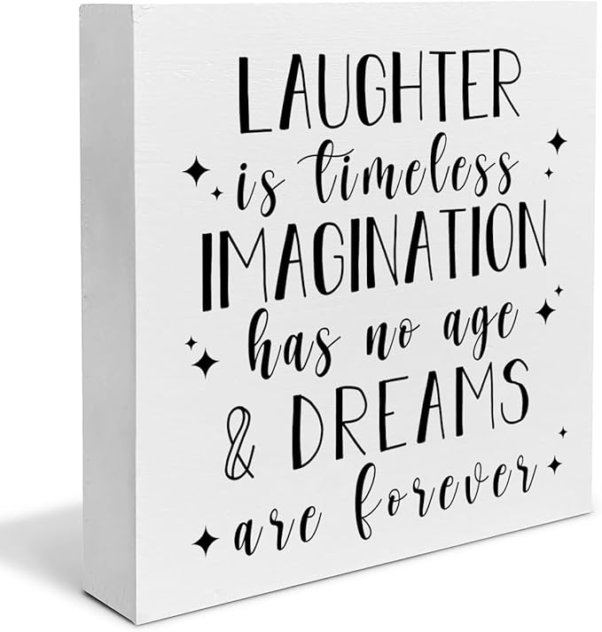 Inspirational Quote Decor Disney Gift for Women Disney Decorations Home Office Wood Sign for Desk Table Shelf 5 x 5 Inches