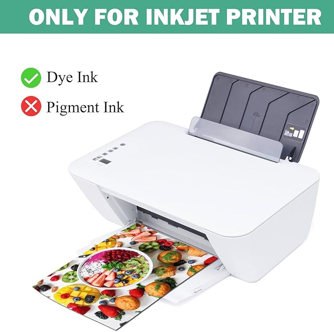 36lb Glossy Photo Paper, 8x10, 8R Size, Thin Glossy Photo Paper for Chip Bags, Inkjet, 100 Pack