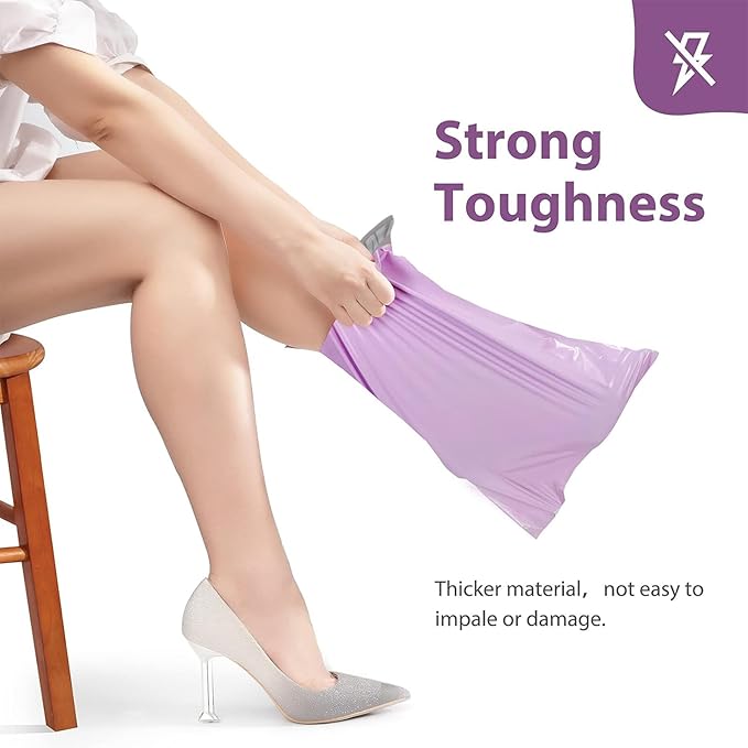 Fuxury Poly Mailers 10x13 Inch 500pc,Sturdy Shipping Bags for Clothes Bulk,Self Adhesive Mailing Shipping Envelopes,Waterproof Mailers Poly Bags,Colorful Packaging Bags for Small Business Purple