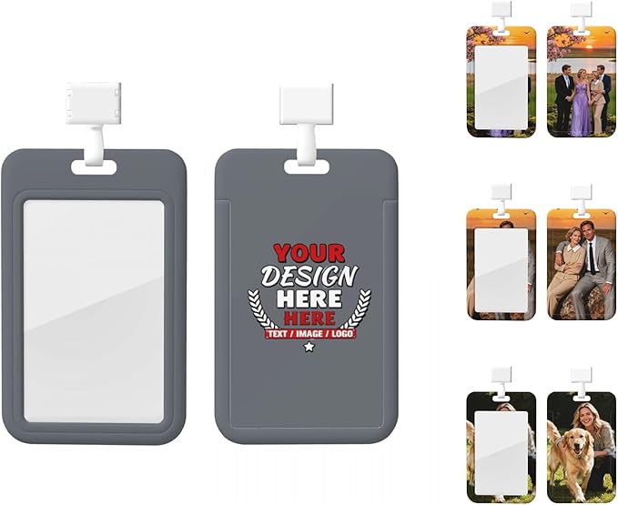 Custom Id Badge Holder Customizable Personalized Id Card with Photo Logo for Employee Work Office Staff Name Tag
