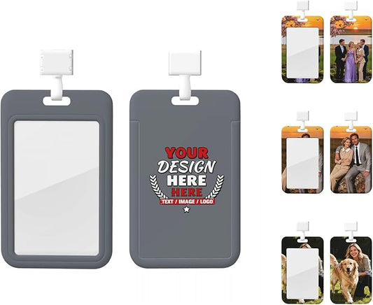 Custom Id Badge Holder Customizable Personalized Id Card with Photo Logo for Employee Work Office Staff Name Tag