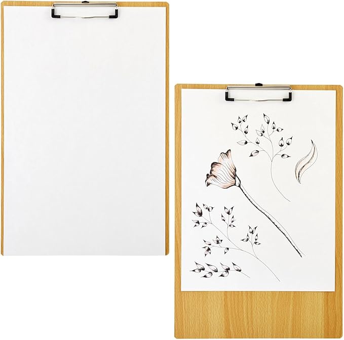 4 Pack Extra Large Clipboards, Wooden Art Board with Low-Profile Clip and Hook for Classroom and Office, 11.5x17.5 in