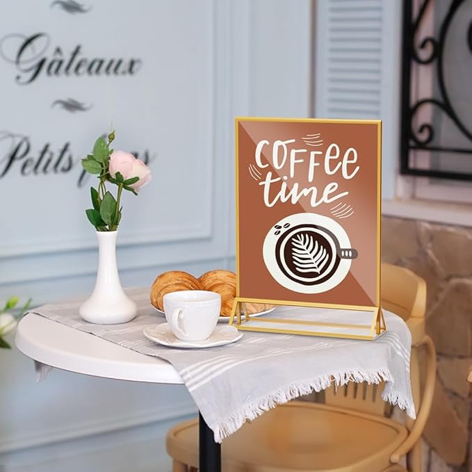 Acrylic Sign Holder 8.5x11 Clear Acrylic Frames Display Stand Double Sided Table Menu Holders for Wedding Table Numbers Restaurant Photos（8 pcs）