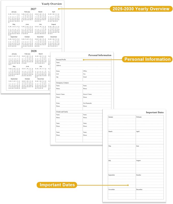 2026-2030 Monthly Planner - 60 Month PLanner Calendar from January 2026 to December 2030, 5 Year Planner 2026-2030 with Flexible Cover, Inner Pocket, Perfect for Home | School | Office, 5.8" x 8.5", Pink