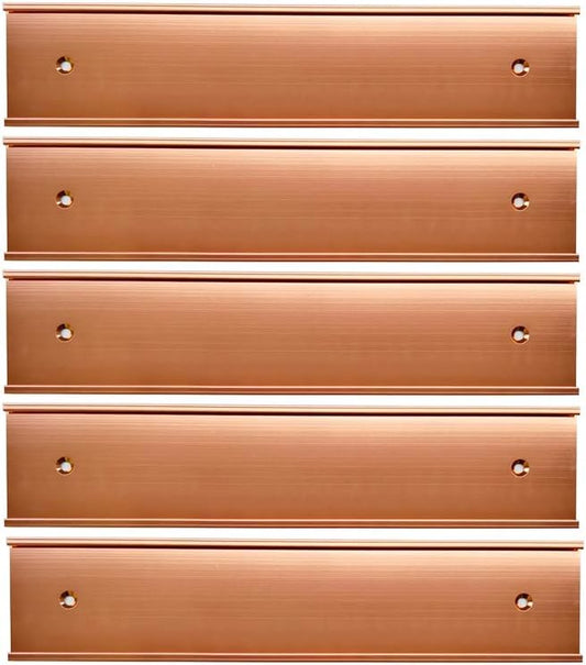 Nameplate Holder Wall or Door 5Pack (Rose Gold, 2“ × 10”)