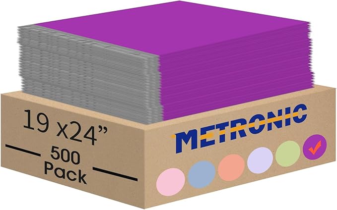 Metronic Poly Mailers 19x24 500 Pack Large Shipping Bags, Strong Adhesive Mailing Bags, Waterproof and Tear-Proof Multipurpose Envelopes for Clothing, Small Business,Boutique, Postal Bags Purple