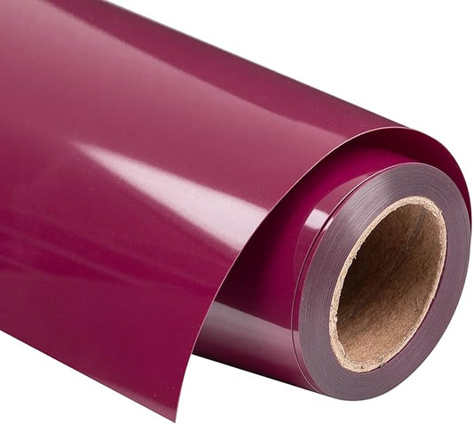 VINYL FROG Heat Transfer Vinyl Roll HTV Vinyl - 12" x12ft Maroon Iron on Vinyl for T-Shirts, Heat Press Vinyl for DIY Craft Designs (Maroon)