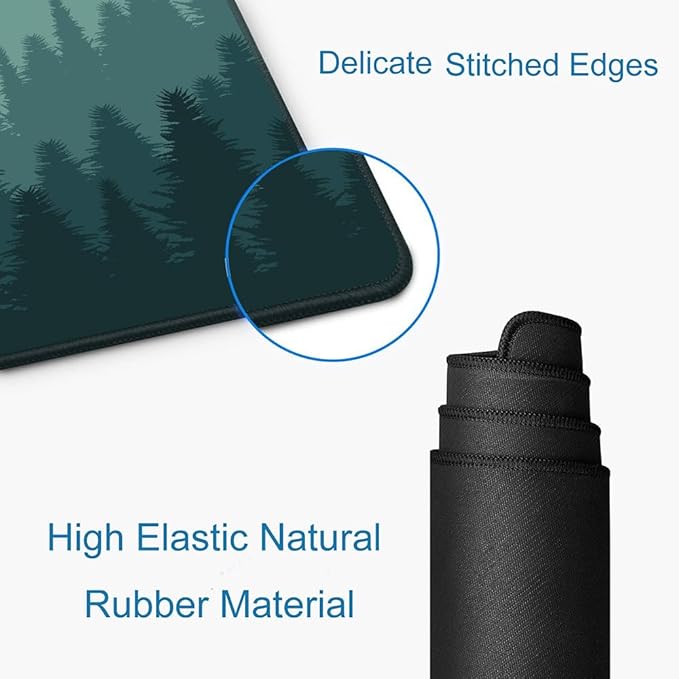 Mouse Pad Gaming, Large Mouse Pads for Desk, Keyboard Mouse Mat Desk Pad, Non-Slip Rubber Base with Stitched Edges Mousepad, 31.5x11.8 inch Abstract Landscape Mountain