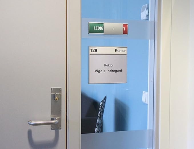 Slider OFFICE DOOR / WALL NAMEPLATE SIGN FRAME DISPLAY CURVATURE PLAQUE SILVER HOLDER (8.0" W x 2.36" H)