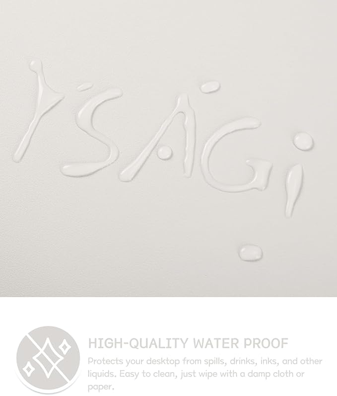 YSAGi Non-Slip Leather Desk Pad, Waterproof Laptop Computer Desk Keyboard Mat, Table Protector Blotter Mat, Large Mouse Pad for Office/Work/Home/Decor(Apricot Gray, 23.6" x 13.7")