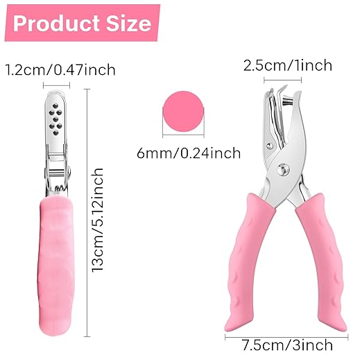 NEBURORA Hole Punch, Blue Single Hole Puncher Metal with Soft-Handled for DIY Craft Tags Clothing Ticket Scrapbook Tool, 3 Colors Options