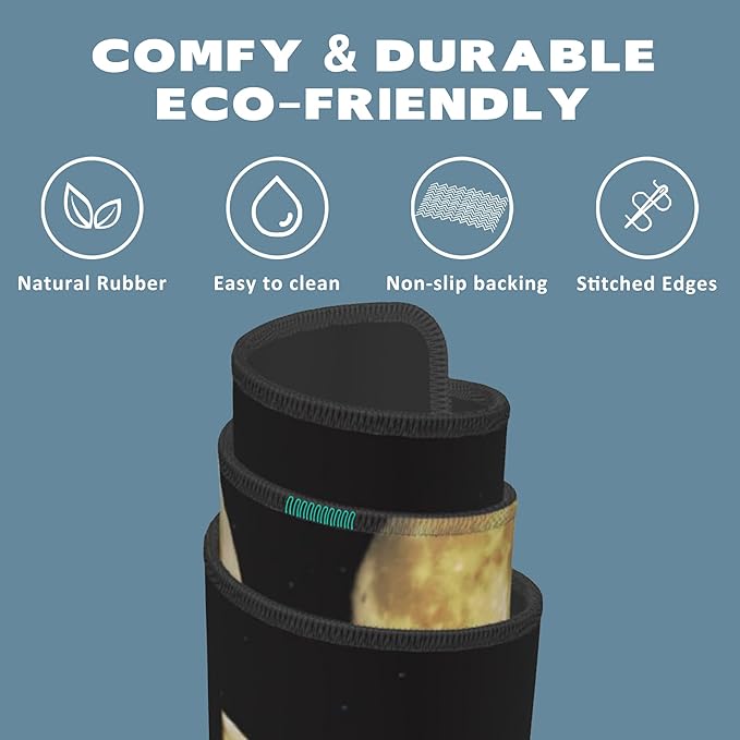 Large Mouse Pad Moon Phase Extended Gaming Mouse Pad Non-Slip Desk Mat with Stitched Edge Laptop Computer Keyboard Mousepad for Office Home 35.4" x 15.7"