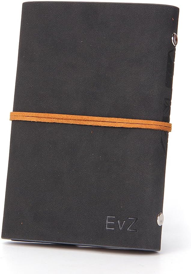 Vintage Black PU Leather Cover Loose Leaf Blank Notebook Journal Diary Gift