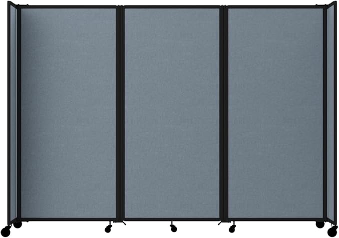 Versare Room Divider 360 Portable Wall Partition | Folding Panels | Large Freestanding Divider | Locking Wheels | Temporary Room Separator
