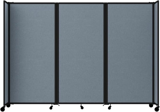 Versare Room Divider 360 Portable Wall Partition | Folding Panels | Large Freestanding Divider | Locking Wheels | Temporary Room Separator
