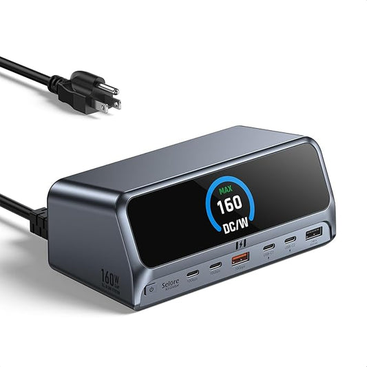 Selore Docking Station,13 in 1 Laptop Docking Station Dual Monitor with 160W Max Output, 2.26" LCD Display, Dual 4K HDMI, 10Gbps USB A/C Ports, Gigabit Ethernet, 100W PD for Dell, HP, Lenovo and More