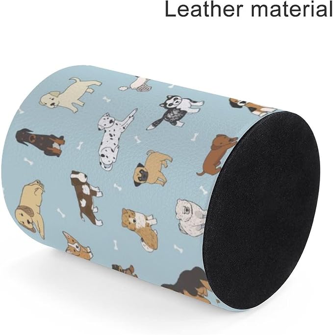 Cute Puppy Dog Pen Holder Pencil Organizer Cute Pencil Cup Desk Decor Makeup Brush Holder Dice Cup PU Multifunctional Office Suppliesfor Home Classroom School