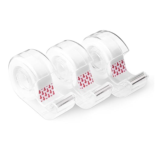 Amazon Basics Matte Finish Tape with Dispenser, Invisible Tape, 3/4" x 300"(8.33 Yards), 3-Pack, Transparent