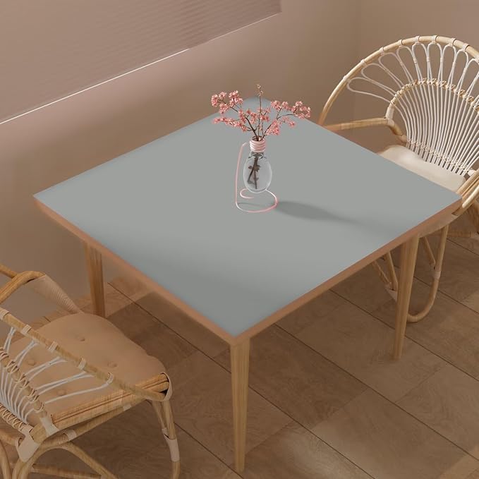 Leather Table Cover,1.8mm Thick,40x40 Inch Table Protector,Table Protector for Dining Room Table,Dining Table Cover,Table Cover Protector.(Gray+Gray,40x40)