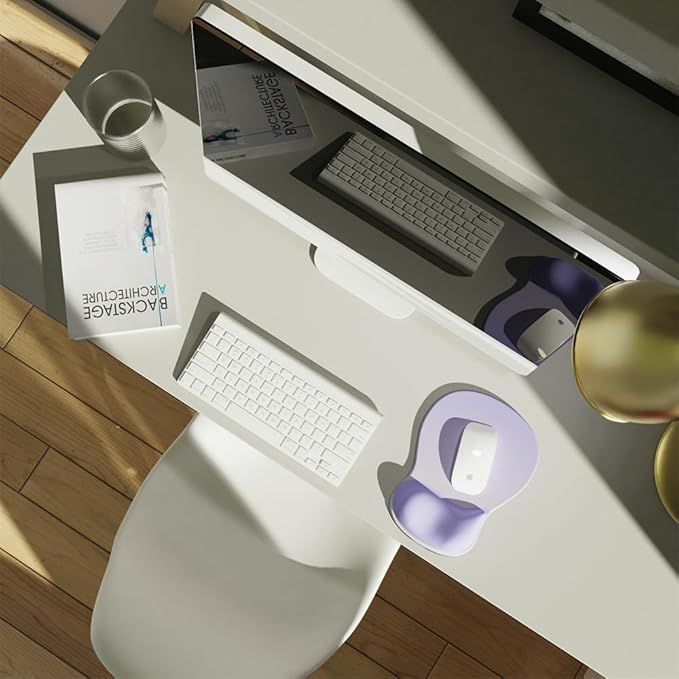 ErgoComfort Gel Wrist Rest Mouse Pad-Ergonomic Office Mousepad with Wrist Support-Non-Slip, Design Desk Accessories Mat for Home&Game Decor (06Purple Ombre)