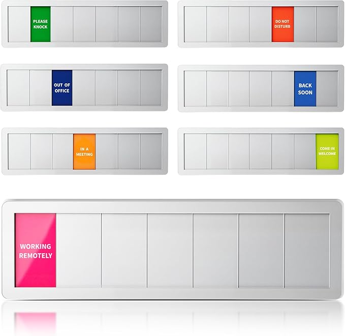 Office Door Signs,7 Options-Do Not Disturb, Out of Office, In a Meeting, Working Remotely,Please Knock, Back Soon, Come in Welcome Privacy Door Signs Available and Away for Conference Room & Meeting