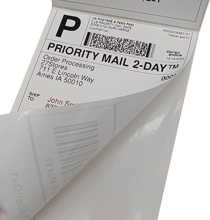 500 4x6 (100x150mm) Fanfold Direct Thermal Shipping Labels – 500 Commercial Grade Labels