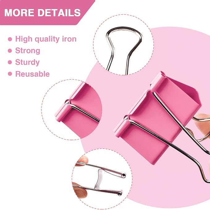 Binder Clips, 100PCS Large Binder Clip Assorted Sizes, Medium Small Binder Clips for Paperwork, Bulldog, Office Clips, Paper Clamps, Colorful Binder Clip Set for Office and School Supplies