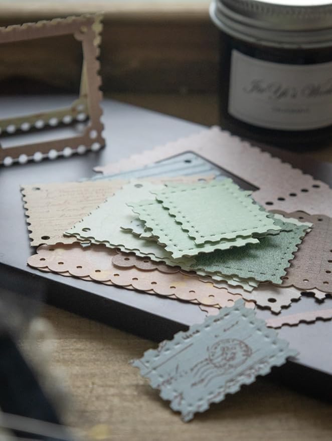 Vintage Scrapbook Paper Set, 144 PCS Textured Craft Paper Kit with Glue Tape for Journaling, Scrapbooking, DIY Crafts, and Art Supplies