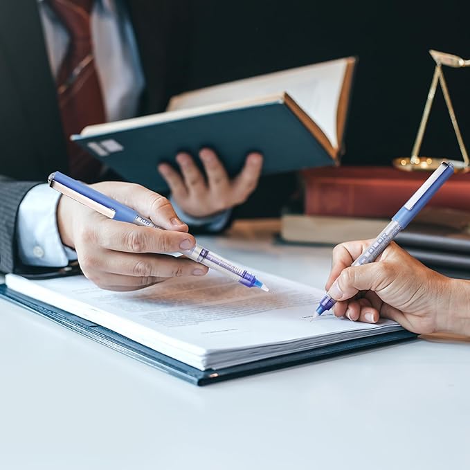 EYEYE Roller Ball Pen Extra Fine Point 6 Assorted Colors, Needle Rollerball Pens 0.5mm Quick Dry, Liquid Ink Pens Fine Point Smooth Writing Pen for Journaling, Note Taking, Office, Doodling & Gifts