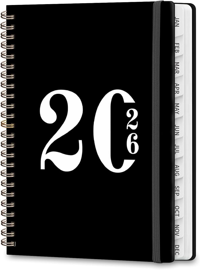 2026 Planner, Weekly and Monthly Calendar Agenda Book, Jan 2026 - Dec 2026, Hardcover Planning Academic Planner for Office School Supplies and Desk Accessories - A5 (6.3'' x 8.5'')