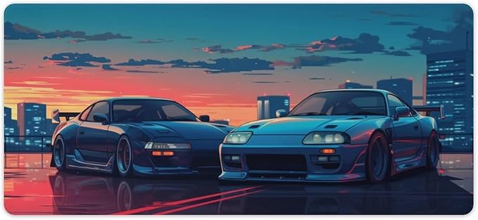 JDM Car Desk Mats on Top of Desks Pad Japanese Large Mouse Pads Gaming Cool Classic Sports Car JDM Big Mousepad for Desktop Keyboard Computer Mat 35.4 x 15.7 inch