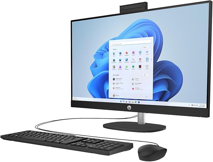 HP 27" FHD Touchscreen Business All-in-One Desktop Computer, Intel 12-Core Ultra 7 155U (Beats i7-1355U), 64 GB DDR5 RAM, 1 TB SSD, Intel Iris Xe Graphics, Wired KB & Mouse, Wi-Fi 6, Windows 11 Pro